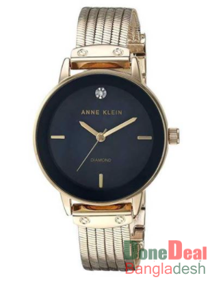 Anne Klein Diamond-Accented Chain Ladies Watch - AK3220NMGB