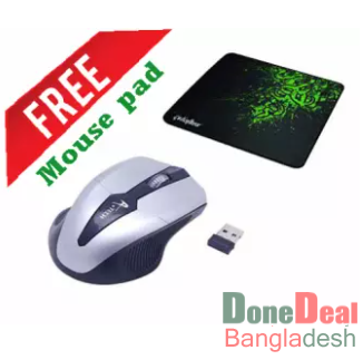 A.Tech 2.4G Wireless Mouse – Black Free Mouse Pad