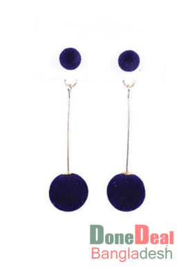 Blue Color Pom Pom Long Earring – HT199
