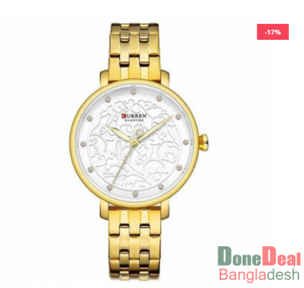 CURREN 9046 Stainless Steel Watch for Women – Gold White