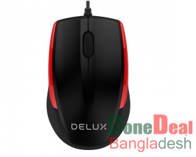 DELUX M321BU WIRED USB OPTICAL MOUSE (BLACK-RED/BLACK-GREEN)
