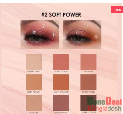 Focallure 9 Color Eyeshadow – Soft Powder (FA-62)