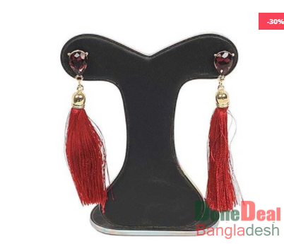 Long Maroon Color Tassel Earring for Women – HT0146