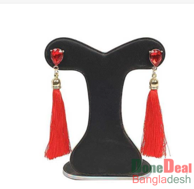 Long Red Color Tassel Earring for Women – HT0145