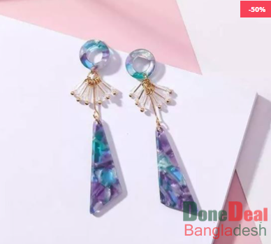 Multi Color Triangle Acrylic Earrings - E175