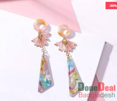 Multi Color Triangle Acrylic Earrings - E174