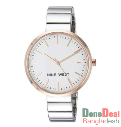 NINE WEST Silver-Tone Bracelet Watch for Women - NW/1987SVRT