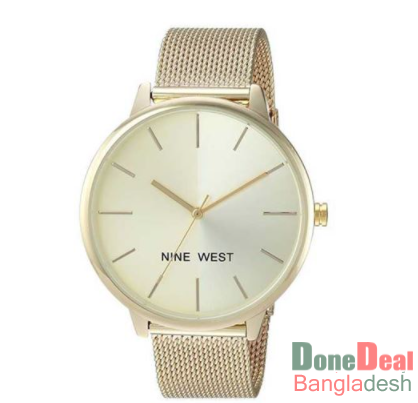 NINE WEST Sunray Dial Mesh Bracelet Watch for Women - NW/1980CHGB