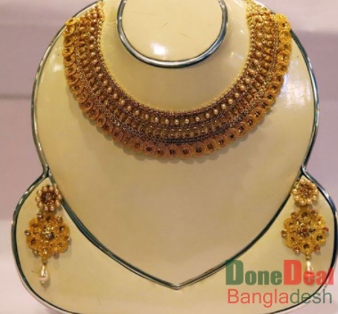 Pearl Work Heavy Gold Plated Jewelry Set (BK 23)