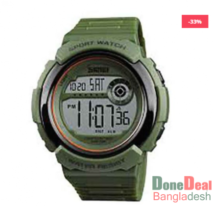 PU Band Digital Wristwatch for Men - 1367GN