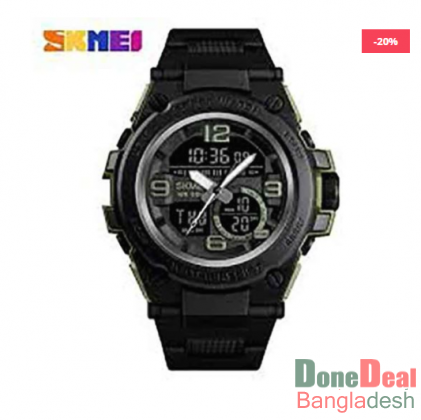 Skmei 1452GR Silicon Belt Quartz Wristwatch for Men