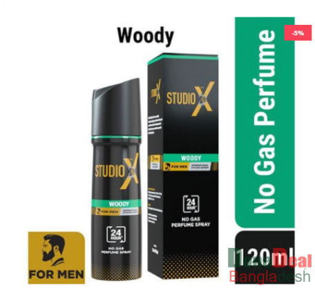 STUDIO X Woody No Gas Perfume Spray for Men 120ml
