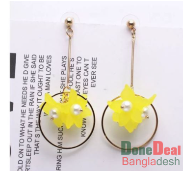 Summer Style Elegant Yellow Flower Earrings - B194