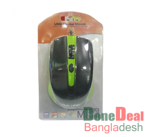 USB OPTICAL MOUSE FOR LONG TIME USE GREEN OR RED