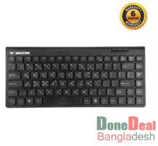 Walton Wireless Mini Keyboard Silk Printing + UV Coating (Bangla+English)