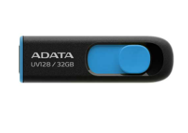 ADATA 32 GB UV128 USB 3.2 Black-Blue Pen Drive