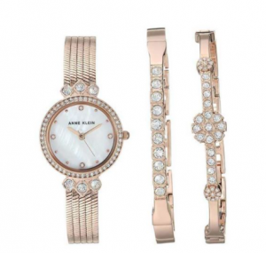 ANNE KLEIN Crystal Accented & Bracelet Ladies Watch AK/3202RGST