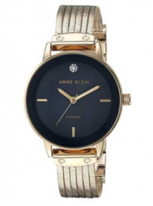 Anne Klein Diamond-Accented Chain Ladies Watch - AK3220NMGB