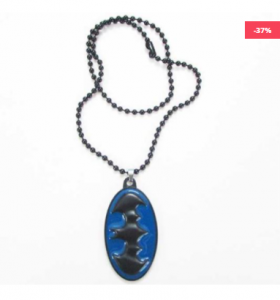 Batman Locket with Chain (Black with Blue)