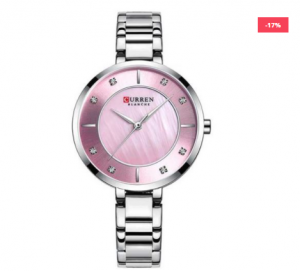 CURREN 9051 Quartz Bracelet Watch for Women – Silver Pink