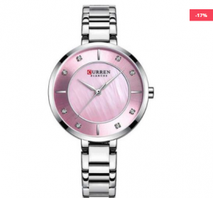 CURREN 9051 Quartz Bracelet Watch for Women – Silver Pink