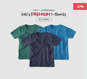Fabrilife 3 Pieces Combo T-shirt for Kids - GKC05