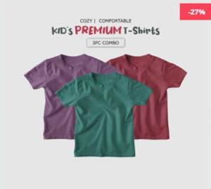 Fabrilife 3 Pieces Combo T-shirt for Kids - GKC03