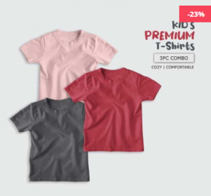 Fabrilife 3 Pieces T-shirt Combo for Kids - KC05