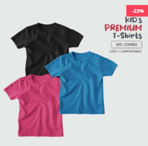 Fabrilife 3 Pieces T-shirt Combo for Kids - KC04
