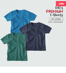 Fabrilife 3 Pieces T-shirt Combo for Kids - KC03