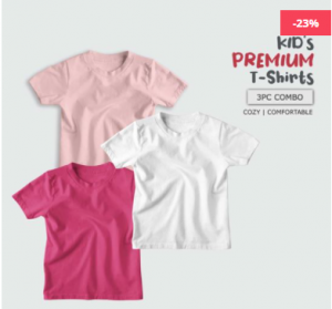 Fabrilife 3 Pieces T-shirt Combo for Kids - KC02