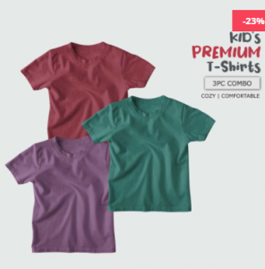 Fabrilife 3 Pieces T-shirt Combo for Kids - KC01