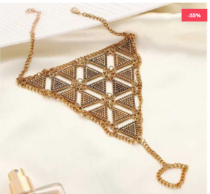 Gold Color Boho Style Triangle Anklet - A14