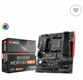 MSI B450M MORTAR MAX Military Style AMD M-ATX Gaming Motherboard