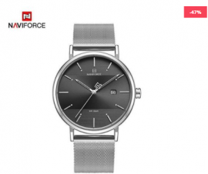 NAVIFORCE Stainless Steel Ladies Watch (Silver-Black) - NF3008