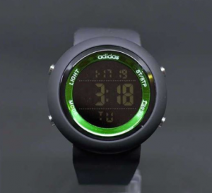 Sporty Look Digital Watch with Rubber Belt for Men – Black & Green