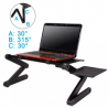 360 Degree Aluminum Foldable T8 Laptop Table With Cooling Dual Fan Mouse Board,Black