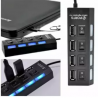 Adapter 4 Ports USB 2.0 Hub On/off Switch Multi Splitter For Laptop/PC/Desktop