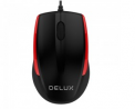 DELUX M321BU WIRED USB OPTICAL MOUSE (BLACK-RED/BLACK-GREEN)