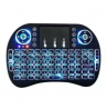 i8-B Wireless Backlit Mini Keyboard With Touch-pad RGB Keyboard- Black