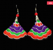 Multi Color Embroidery Earrings - E150