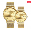 NAVIFORCE NF3008 Golden Mesh Stainless Steel Couple Watch