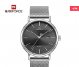 NAVIFORCE Stainless Steel Watch for Men (Silver-Black) - NF3008