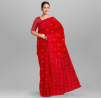 Red Curving Work Jamdani Design Tangail Saree - SSE03