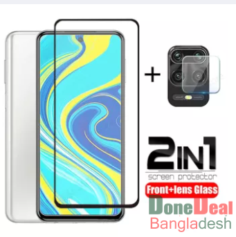 2 in 1 tempered glass for redmi note 9 pro / 9pro max screen protector camera lens protective glass for redmi note 9s glass