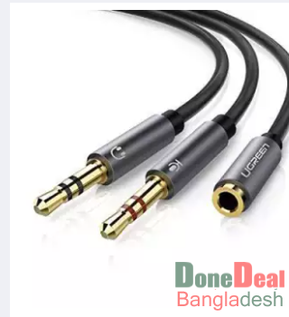 3.5mm Male to Headphone+mic Audio Splitter Cable for Phone Pc Tablet