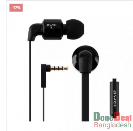 Awei ES600i Noodle Style In-Ear Earphone – Black