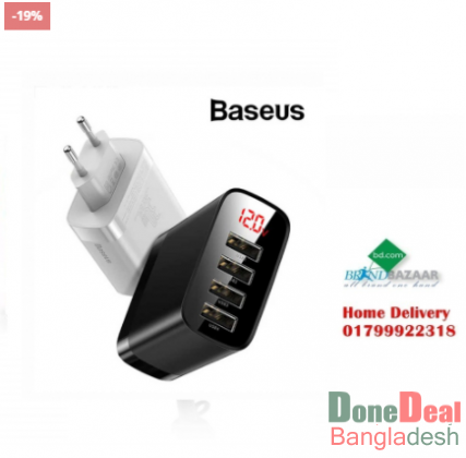 Baseus 4 Ports 30W Digital Display USB Phone Charger
