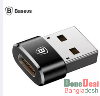 Baseus USB Male to USB Type C Female OTG Adapter Converter r For Smartphones - Black