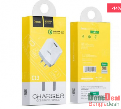 HOCO C13 QC 3.0 Single USB Wall Charger Adapter US Plug – White
